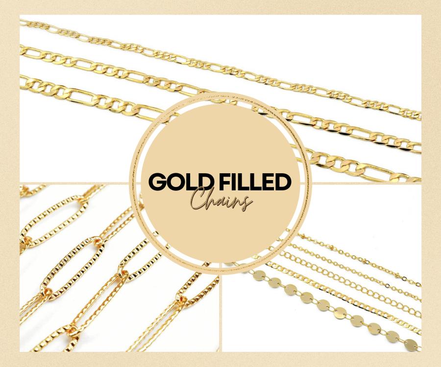 14K Gold Filled Beading Chain – 2mm X 2.3mm, Sold By The Foot For Jewelry Making