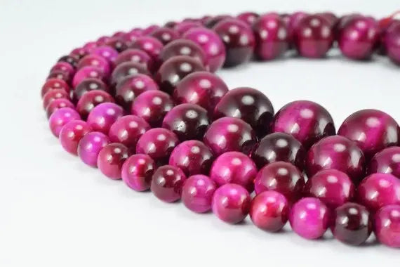 Purple Tiger Eye Gemstone Round Beads 6mm/8mm/10mm/12mm Natural Stones Beads natural healing stone chakra stones for Jewelry Making - BeadsFindingDepot