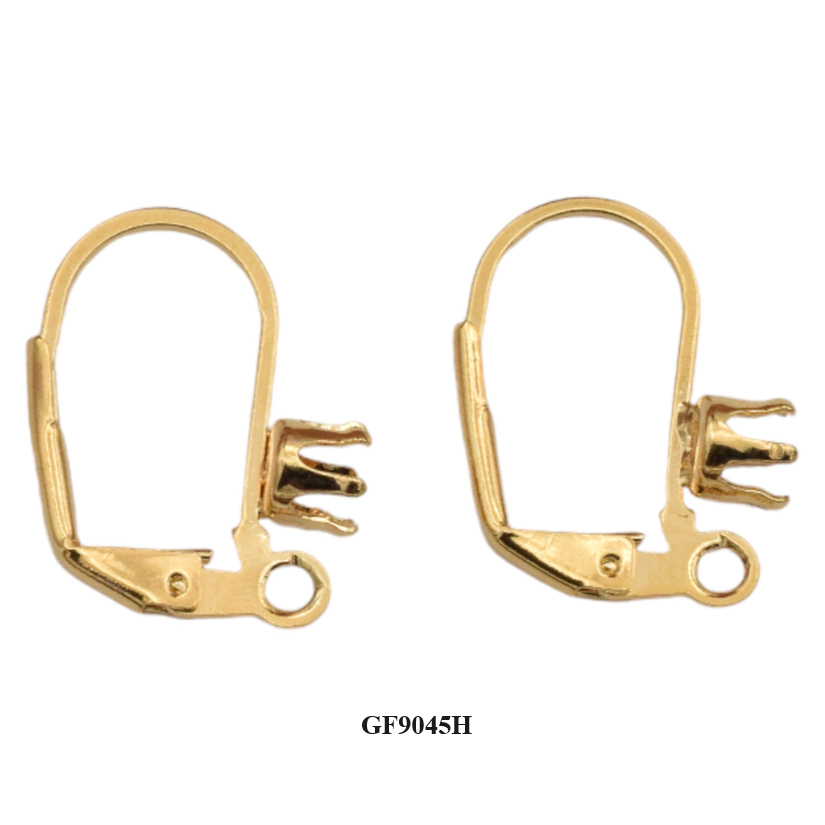 gold filled ep leverback leaf huggie bead setting earring hook dangling findings different sizes for jewelry supplier and...