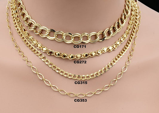 Gold Durable Multi Layer Chain Necklace Set – Tarnish Resistant, High Quality Gold Filled jewelry making supplies - detail...