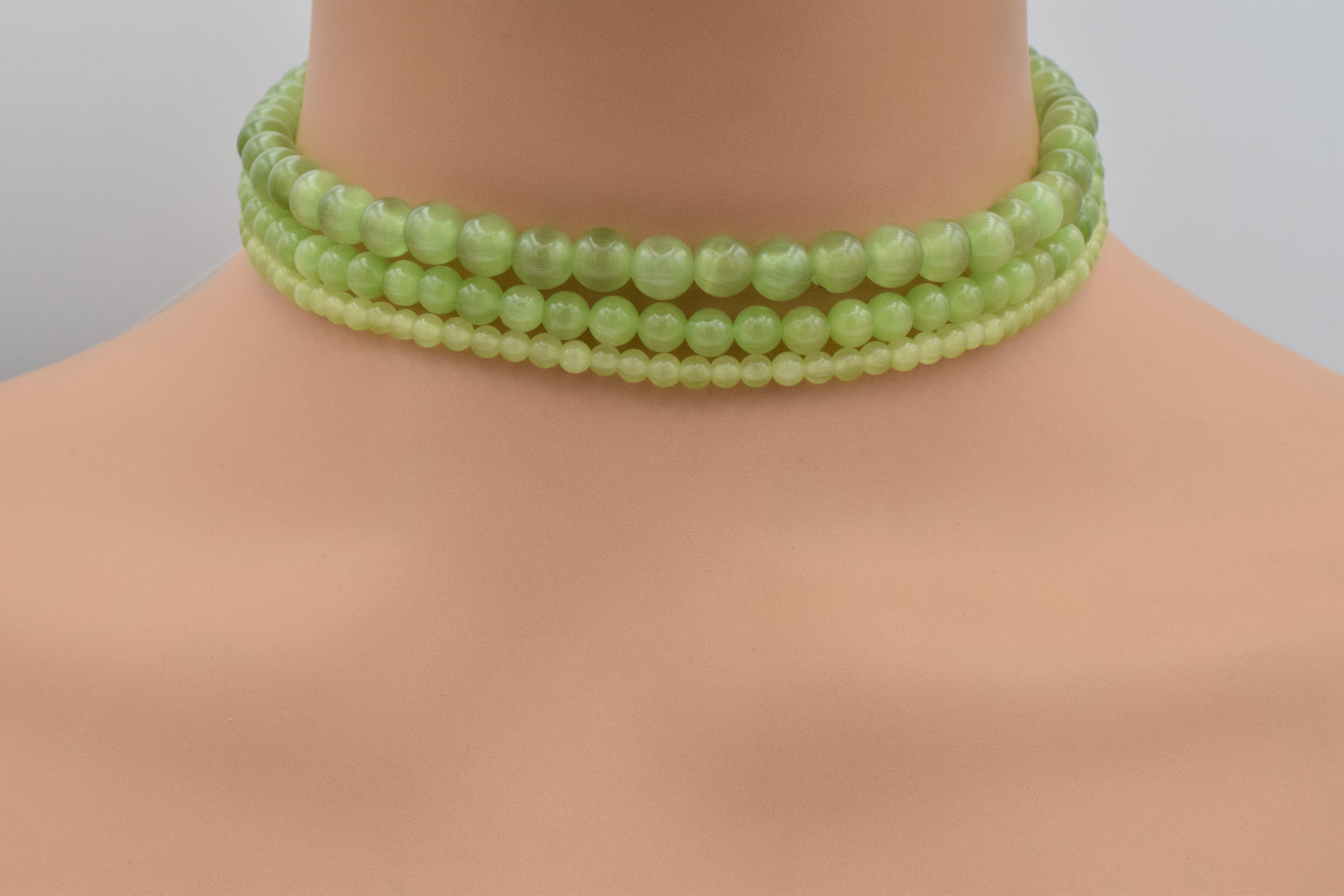 Green Cat Eye Natural Gemstone beads 4mm 6mm 8mm BeadsFindingDepot