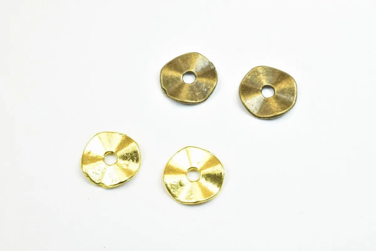 20 PCs Bronze/Gold Alloy Metal Roundel Plain Spacer 10mm Hole Size 1.5mm Beads For Jewelry Making Craft Supplies Beads - BeadsFindingDepot