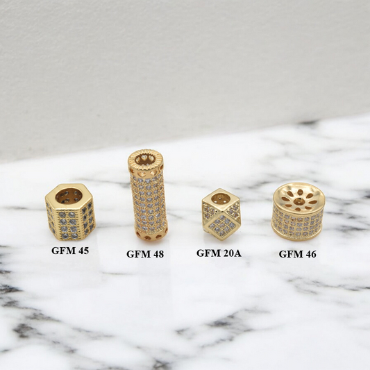 Gold Filled look, CZ Spacer Beads for Jewelry Making | Elegant DIY Supplies jewelry making supplies - detail image 2