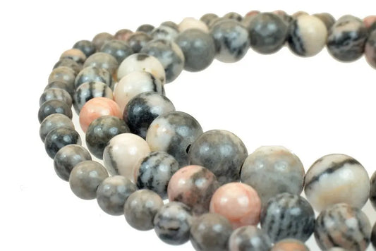 Zebra Jasper Round Beads 6mm 8mm 10mm Natural Healing Gemstone - BeadsFindingDepot