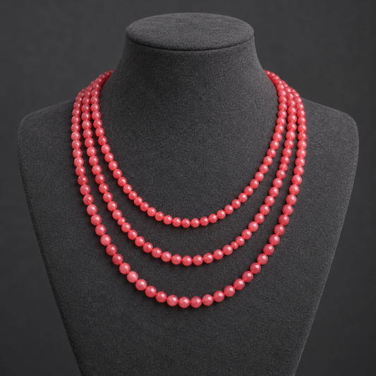 Faceted Red Agate - neck display