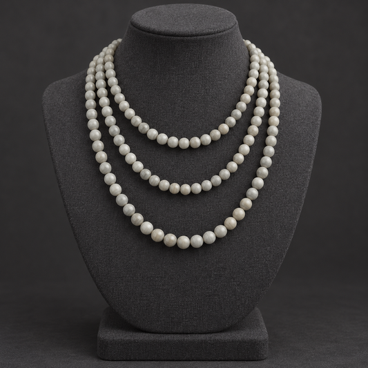 Gray Wooden Jasper - neck display