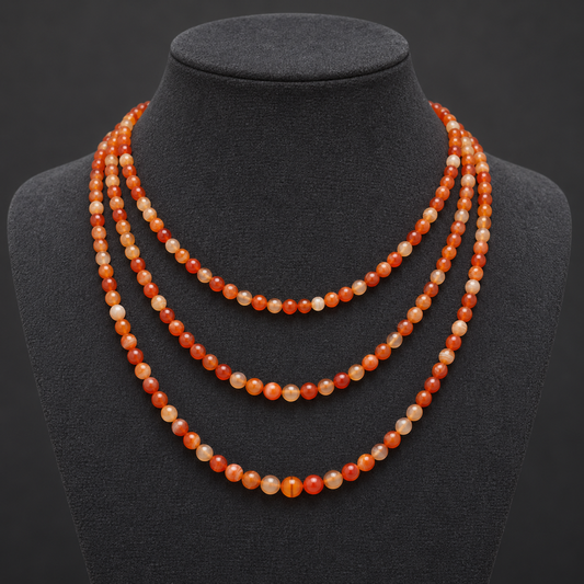 Orange Madagascar Agate 8mm Round - neck display