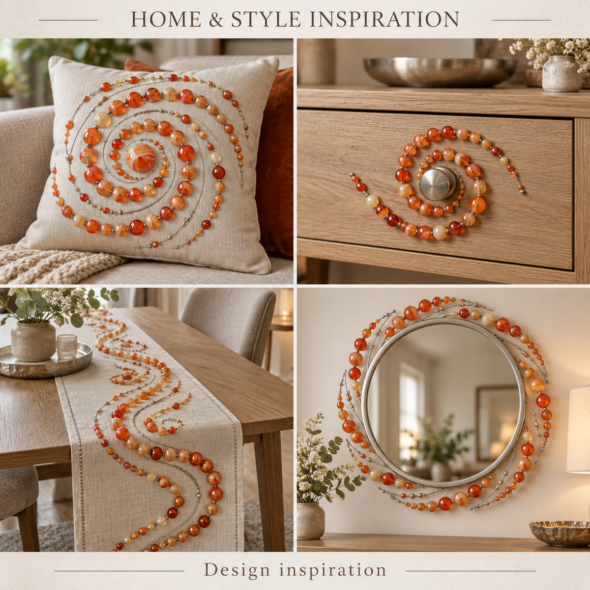 Orange Madagascar Agate 8mm Round - home and accessory inspiration