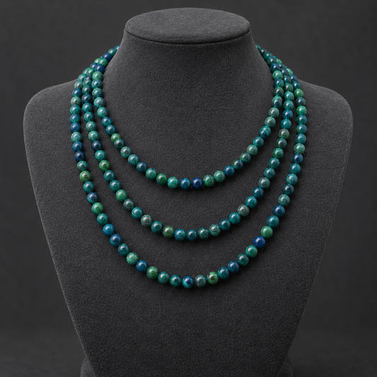 Azurite Chrysocolla - neck display