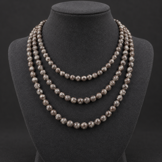 Brown Snowflake Jasper - neck display