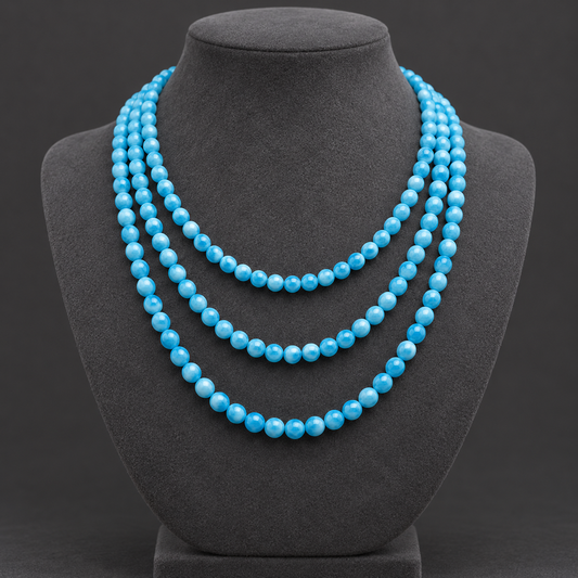 Blue Shoushan Jasper - neck display