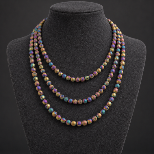Matte Purple Druzy - neck display