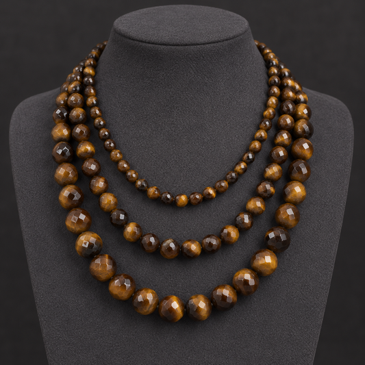 Tiger Eye facete - neck display