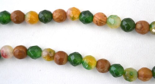 Multi Color Green Agate Faceted Round Gemstone Beads 60 PCs/Strand Size 6mm Hole Size 1mm Natural healing chakra birthston...