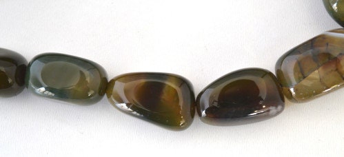 Moss Agate Stone Beads, Sold by 1 strand of 19pcs, Mixed Stone Sizes , 156grams/pk jewelry making supplies - detail image 5