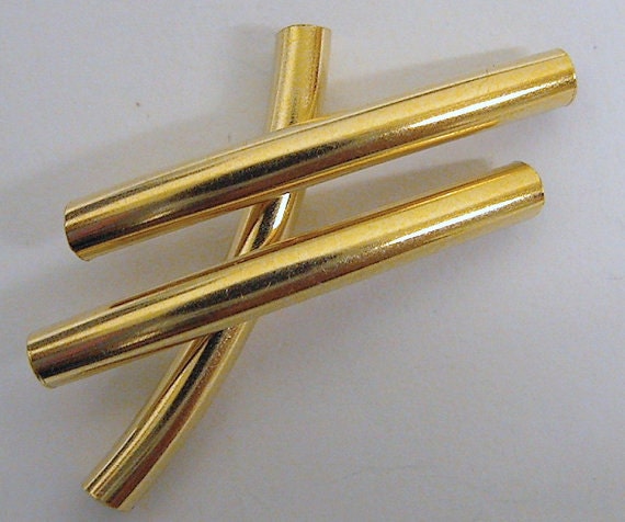 18K Gold Filled Tube 3x25 Gold Filled EP Plain Curve Tube, GF1461 jewelry making supplies - detail image 5