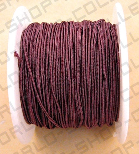Cord, stretch, polyester and elastic, Brown Color, 20 yards, Size 1.0mm jewelry making supplies - detail image 2