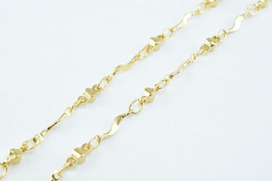 Gold Plated Tarnish Chain 18K Size - Electroplated Cable Link, Durable Finish, Jewelry Crafting Supply, Bulk Length
