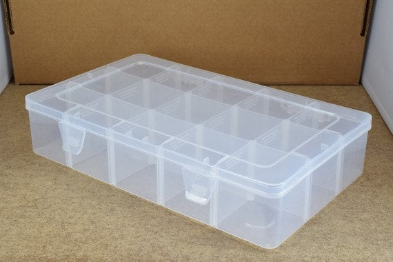 Plastic Storage organizer Container Box Case, 15 Compartments for Beads/Charms/Beads Size 10.75"x6.5"x2.25" Inches, 274x16...