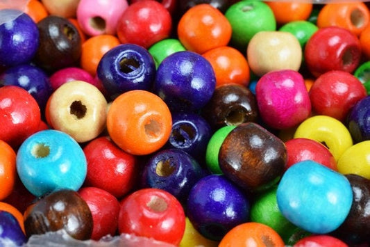 MultiColor Wood Round Beads Mixed Color Sizes 8mm,10mm,12mm For Jewelry Making jewelry making supplies - detail image 2