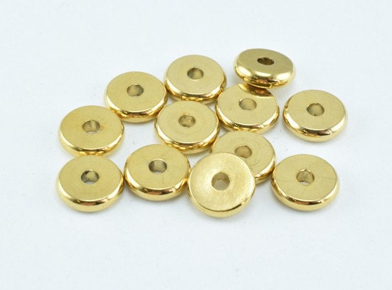 18K Gold Filled Roundel Plain Spacer Size 8mm, GF5241A, Spacer Beads For Jewelry Making Thickness 2mm Hole Size: 2mm Karat...