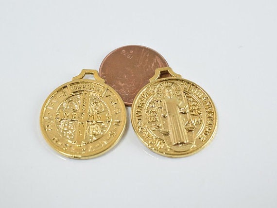 22mm Saint Benito 18k as Gold Filled* Charm GF4102 jewelry making supplies - detail image 5