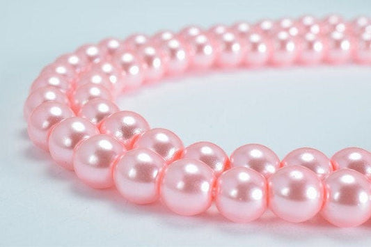 Light Pink Glass Pearl Beads Size 8mm Shine Round Ball Beads for Jewelry Making Item#789222045524 jewelry making supplies...