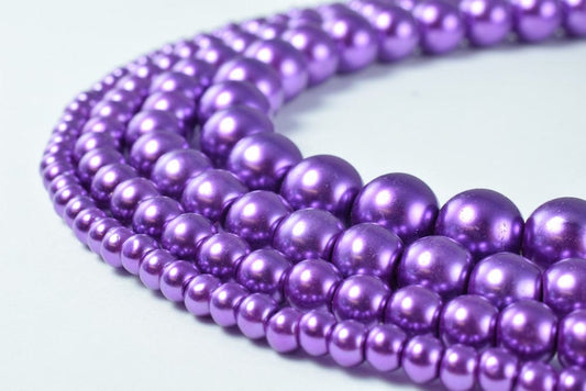 Glass Pearl Beads Purple Size 4mm/6mm/8mm/10mm Shine Round Ball Beads for Jewelry Making Item#789222046408 jewelry making...