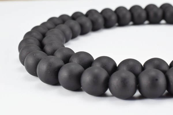 Glass Beads Matte Black Glass Size 10mm Round For Jewelry Making Item#789222045418 jewelry making supplies - detail image 5