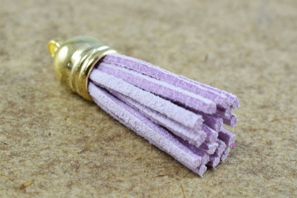 38mm Silver/Gold Top Tassel Pendant Faux Suede Tassel Charm Tassel Bracelet Suede Leather Tassels charms pendant DIY proje...
