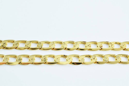 Gold Filled EP Cuban Chain 18KT Gold Filled Size 17" Long 5mm Width 1mm Thickness Item #CG23 jewelry making supplies - det...