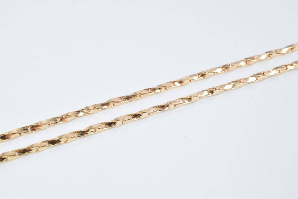 19 1/2" Inches 18K as Gold Filled* Bar Chain Thickness 2mm, as Gold Filled* Chain Findings for Jewelry Making CG178 jewelr...
