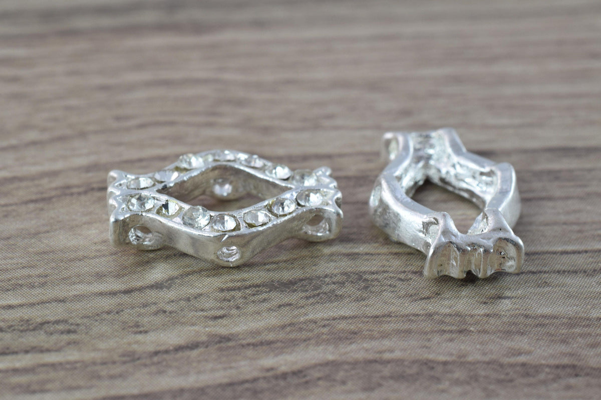 6 hole Rhinestone Connector Silver/Gold Plated/ 6 Hole Connector/Wholesale Connectors/Jewelry Making/charm connectors/gem...