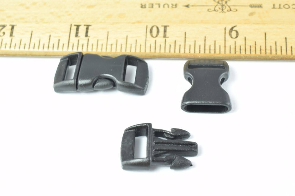 Plastic Clip Buckles, Black Color, Plastic Paracord Buckle, Breakaway Kitty Clip Curved Side Release Buckle jewelry making...