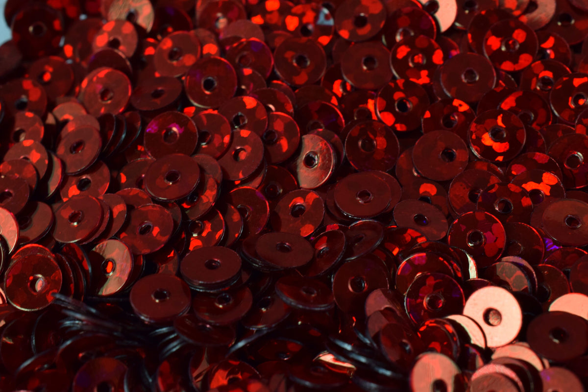 3/4/6mm Red Flat Sequins Sparkle Sheen Round Sequins/Loose Paillettes, Wholesale Sequins Multi Color,Shimmering Sequin App...