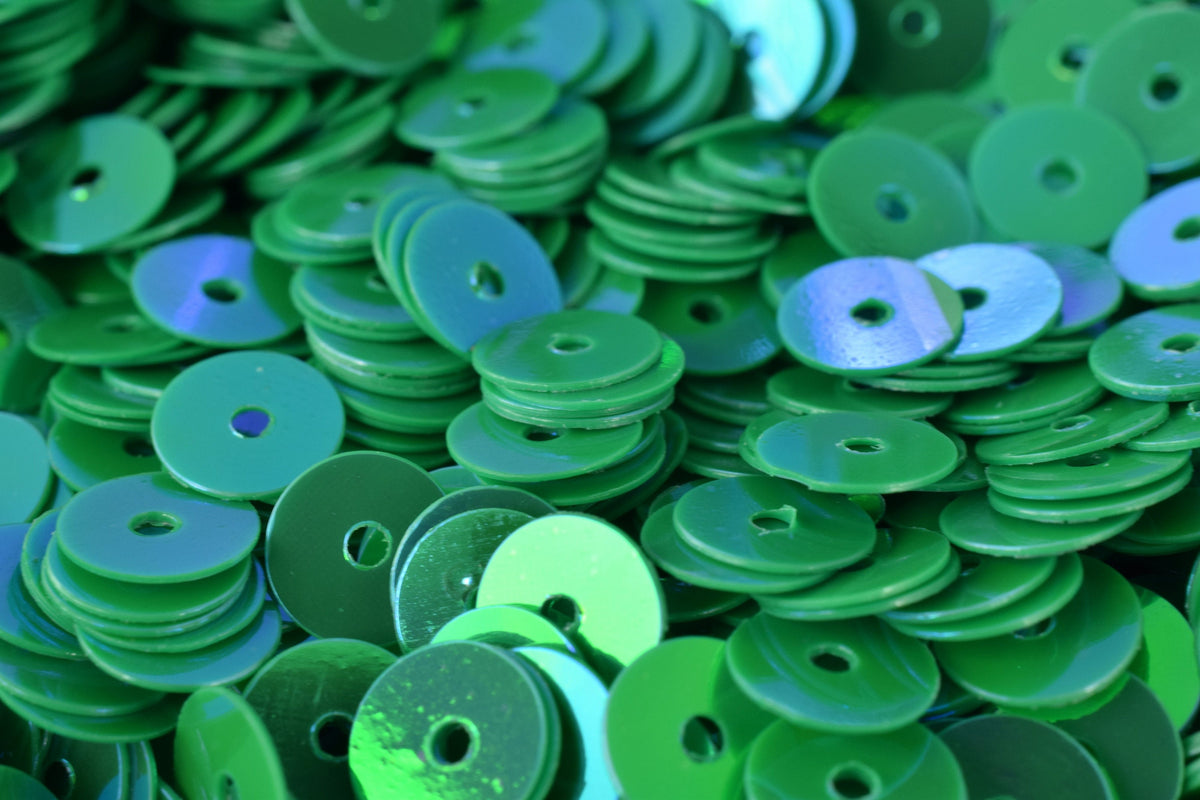 3/4/6mm Light Emerald Green Iridescent Flat Sequins Round/Loose Paillettes/Wholesale Sequins Multi Color, Loose Sequin App...