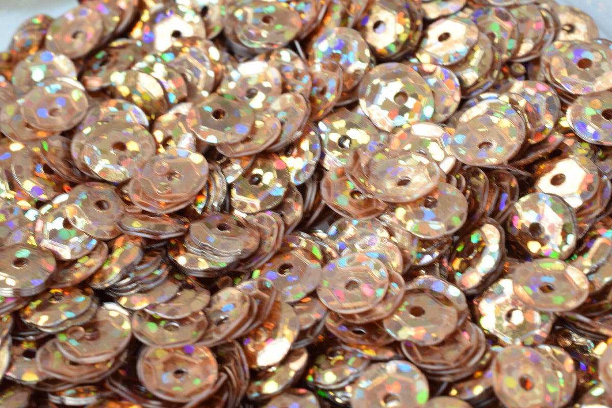 3/4/6mm Light Brown Cup Glossy Iridescent Sequins Sheen Round Sequins/Loose Paillettes,Wholesale Sequins,Shimmering Sequi...