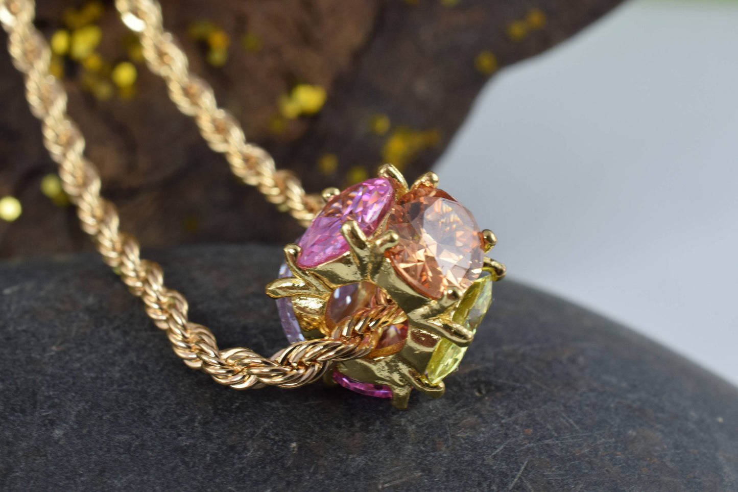 18KT Rainbow CZ,Gold Filled,Rose Gold Pendants,Wholesale Gold Filled,Wedding Gifts,Cross Pendant,Wedding Gift,Anniversary...