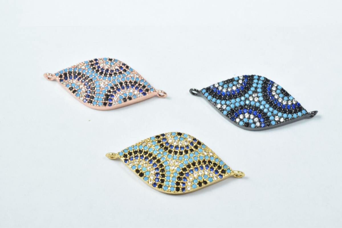 Marquise Shape Eye Micro Pave CZ Rhinestone Spacer Beads High Quality 3 Colors jewelry making supplies - detail image 6