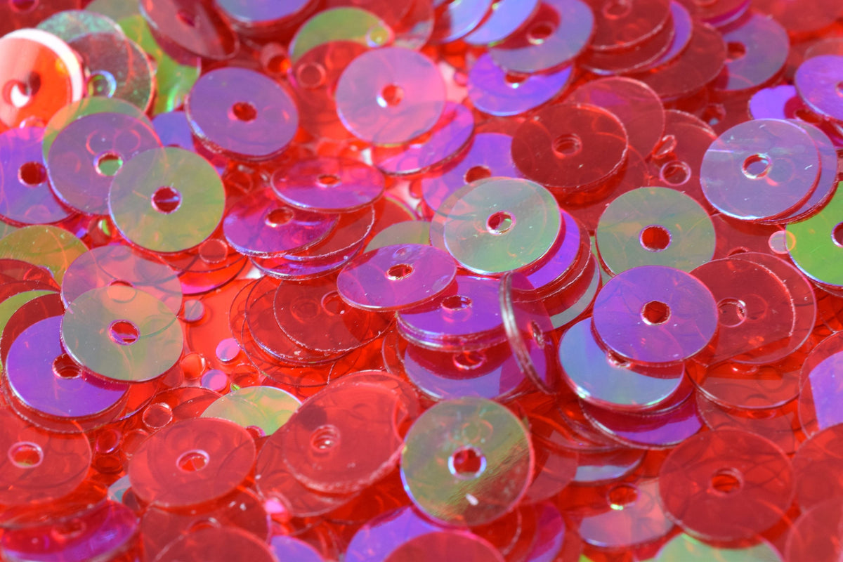 3 4 6mm Sequins Red Pink Multi - Iridescent Round Loose Paillettes - Lightweight Sheen, Apparel Decoration, Shoe Craft Supplies