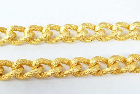 17x16mm Gold Aluminum Chain, Twisted Open Link for Handmade bracelet, Necklace Jewelry Accessories. 1 Yard (3 Feets), Item...