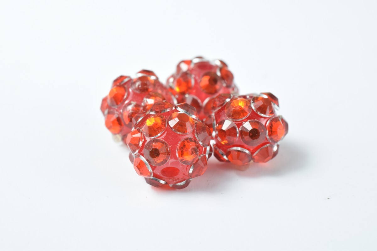 10x8mm Rhinestone Resin Beads, Shamballa, Round Ball Beads, for Macrame Bracelet, Basketball wives Earring 10 Colors set o...