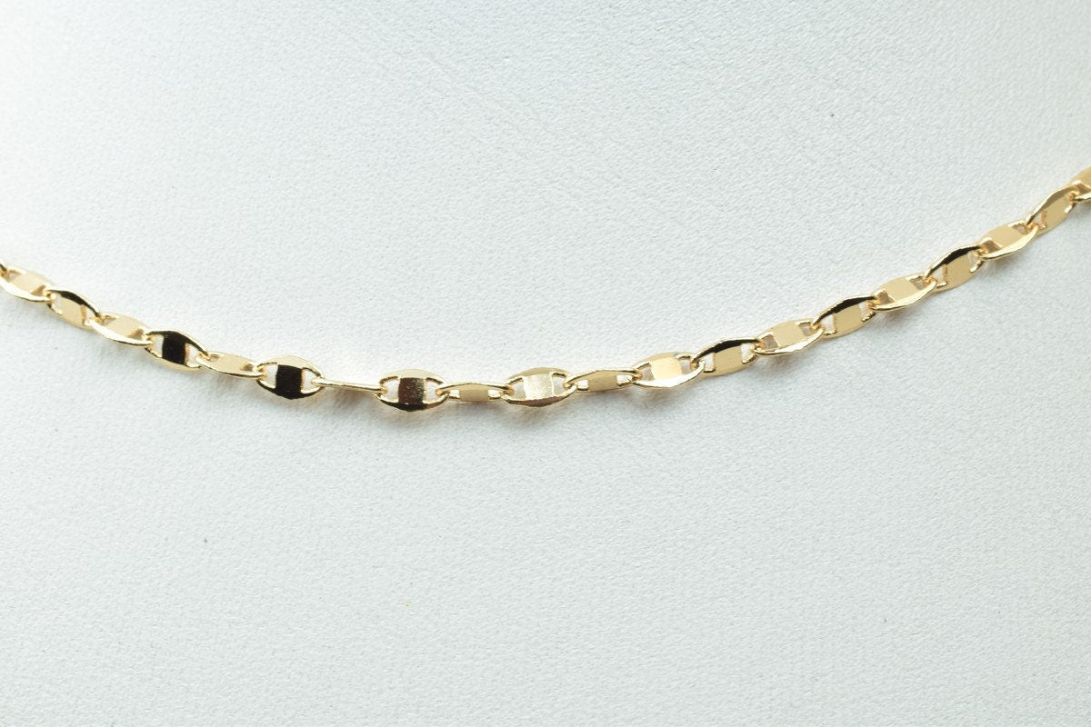 Pinky 18K as Gold Filled* Chain 17" Length Inches 3mm Width 0.5mm Thickness CG48 jewelry making supplies - detail image 5