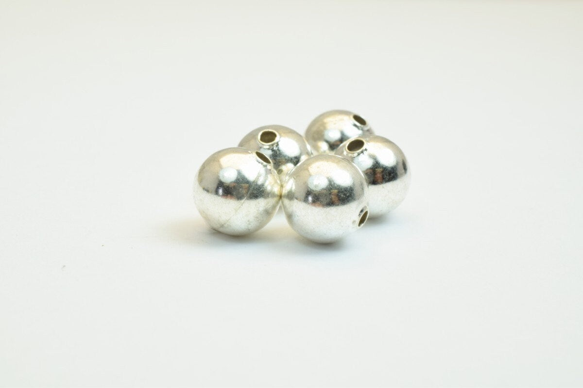 100 PCs Silver Plated Plain Round Beads 8mm/10mm Hole Size 1.5mm For Jewelry Making jewelry making supplies - detail image 4