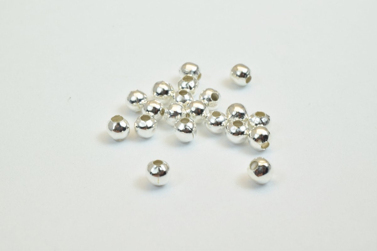 600 PCs Silver Plated or Silver Chrome Plated Plain Round Beads 3mm Hole Size 1mm to 2mm For Jewelry Making jewelry making...