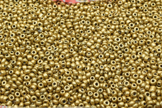 Gold Glass Seed Beads Sizes 8.0/6.0 Sold by 1 LB/ Pound Size 8/0, 6/0 jewelry making supplies - detail image 2