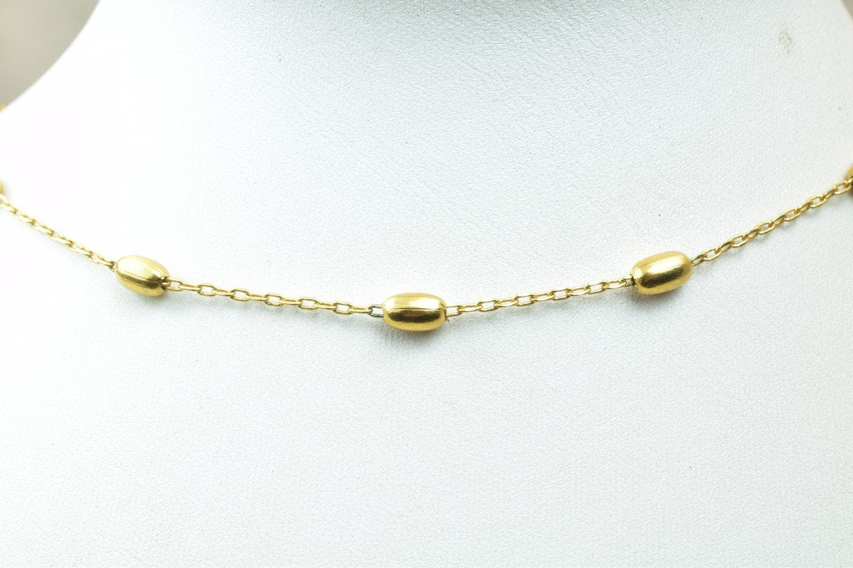 Dark as Gold Filled* Chain 18KT as Gold Filled* Size 16.75" Long 1mm Thickness Item #CG47 jewelry making supplies - detail...