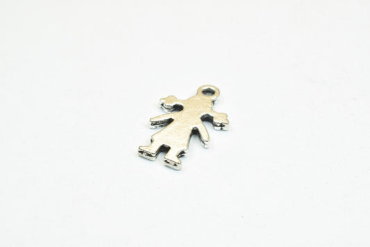 14 PCs Girl Person Body Charm Pendant Gold/Silver/Bronze Alloy Size 13.5x12mm Decorative Design Metal Beads 1mm JumpRing f...