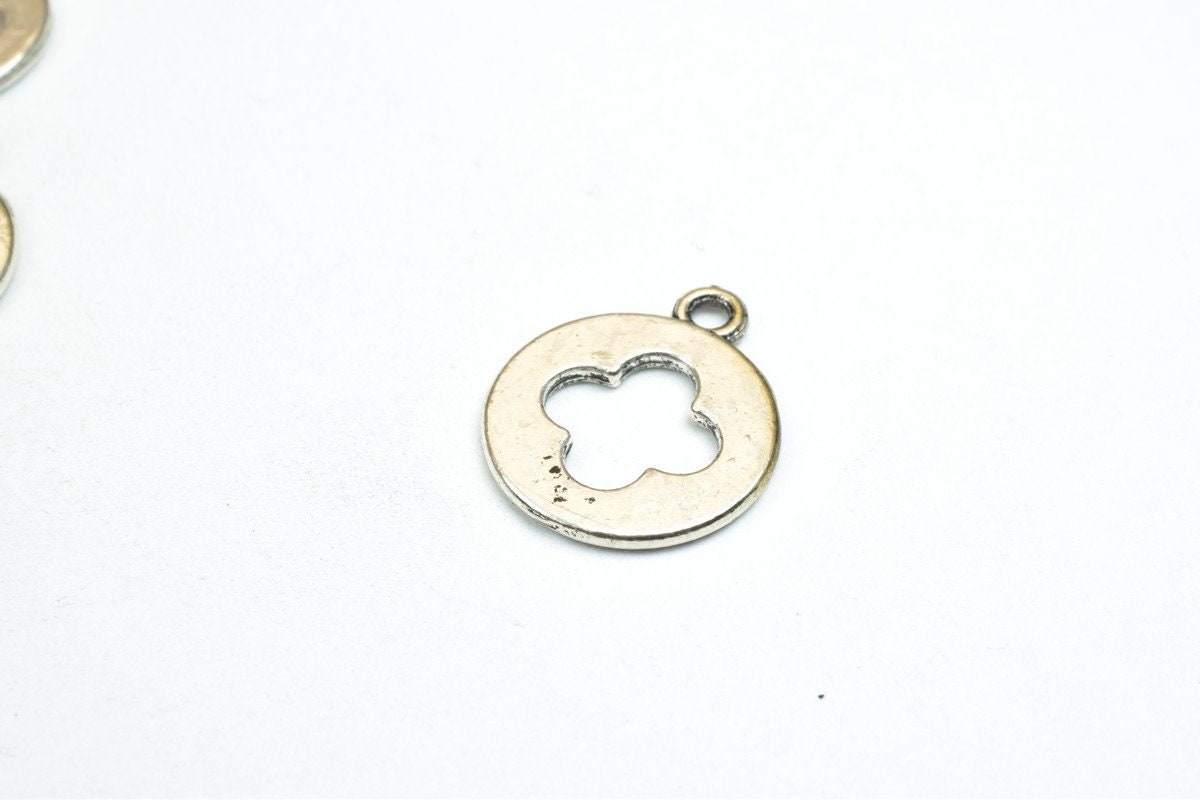 10 PCs Cross Antique Silver Charm Beads Alloy Metal Bracelets Pendant Size 18x15mm Jump Ring Size 1.5mm For Jewelry Making...