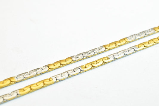 17.50" Inches Electro Plated Gold and Rhodium Plated Chain Width Size 2mm Thickness 1mm For Jewelry Making EP8 jewelry mak...